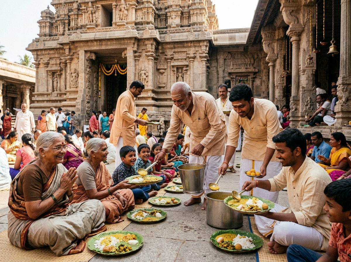 पदयात्री एवं भक्त वितरण